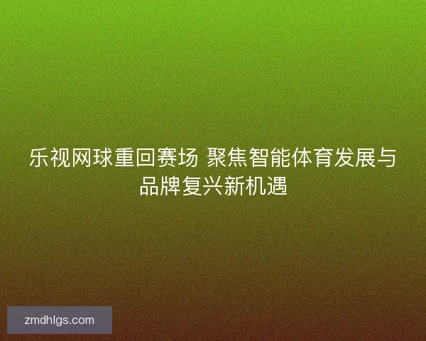 乐视网球重回赛场 聚焦智能体育发展与品牌复兴新机遇