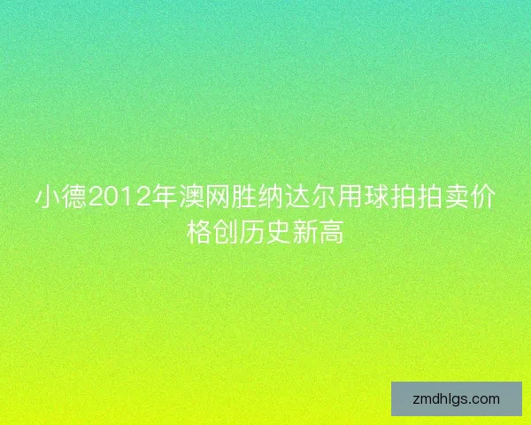 小德2012年澳网胜纳达尔用球拍拍卖价格创历史新高