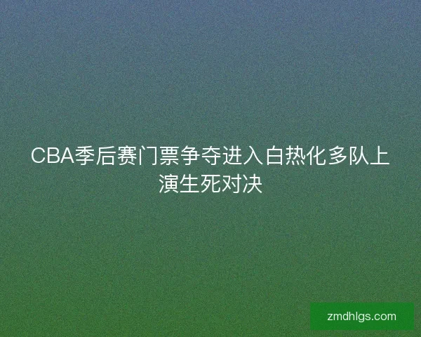 CBA季后赛门票争夺进入白热化多队上演生死对决